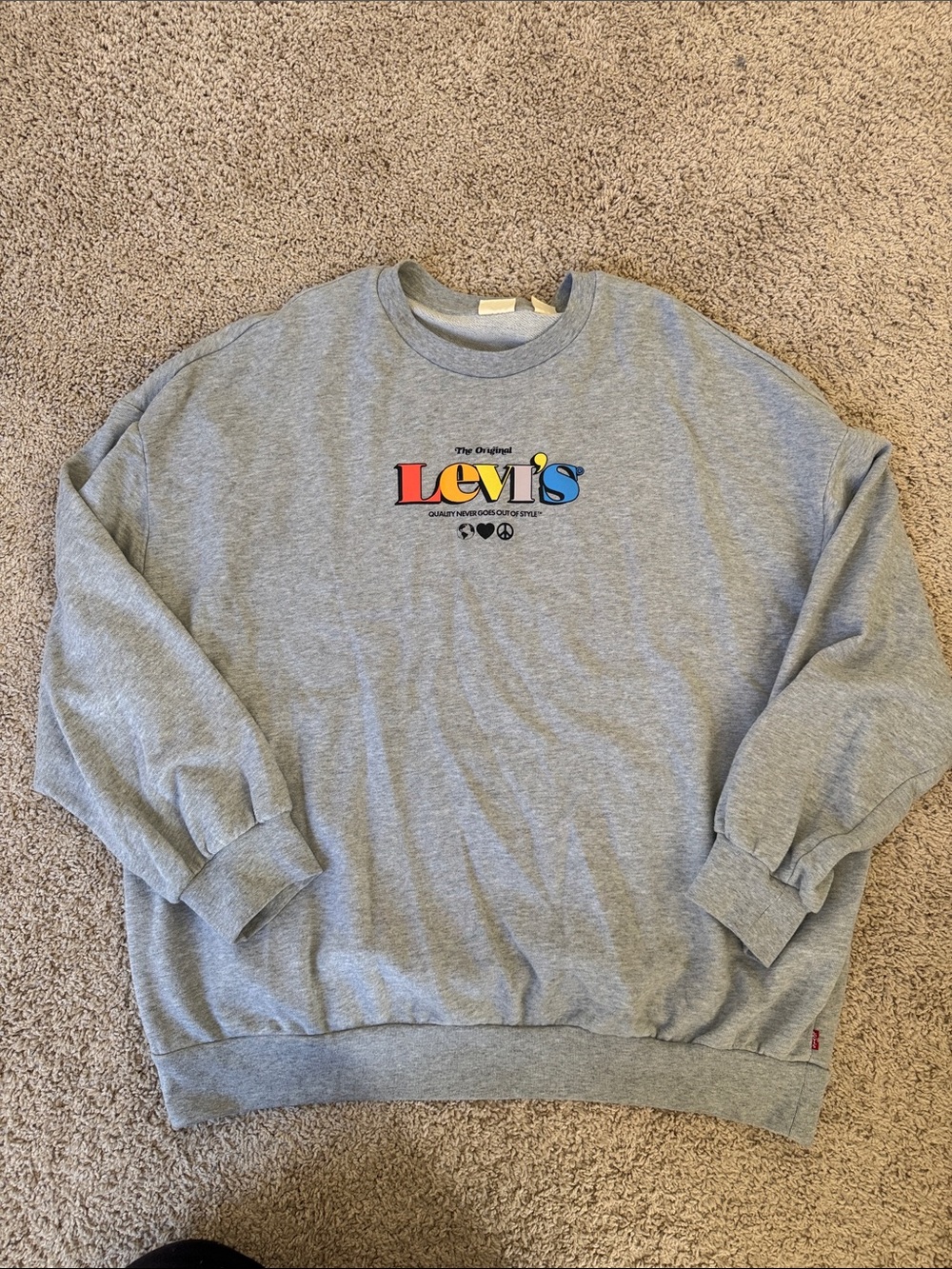 Levi's Gray Crewneck Sweatshirt with Multicolor Logo